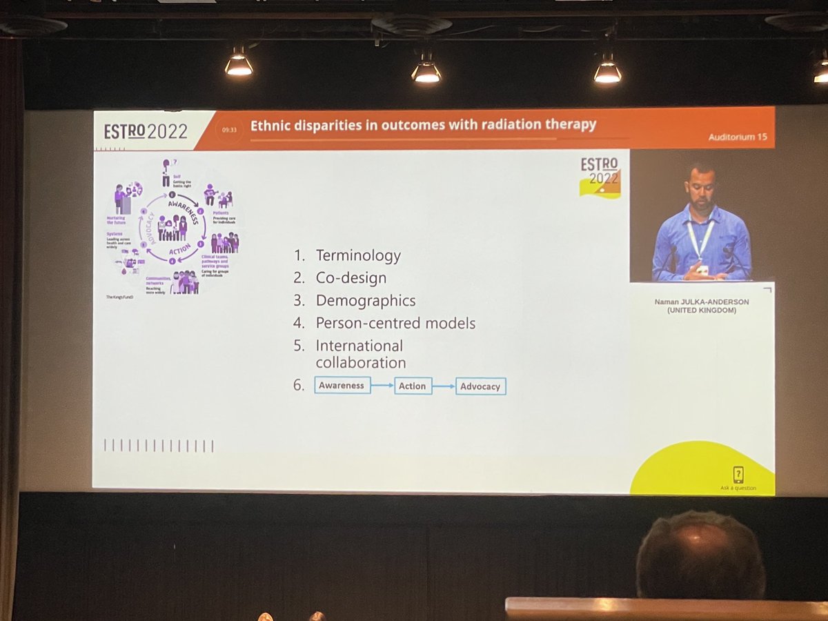 mattrbeasley's tweet photo. Hej! So excited to attend #ESTRO2022. Just attended a really thought provoking symposium on health inequities in cancer and radiotherapy. Take home message from ⁦@Naman_Julka⁩: ‘be aware, take action, advocate for change.’ https://t.co/jGykYBqTUQ