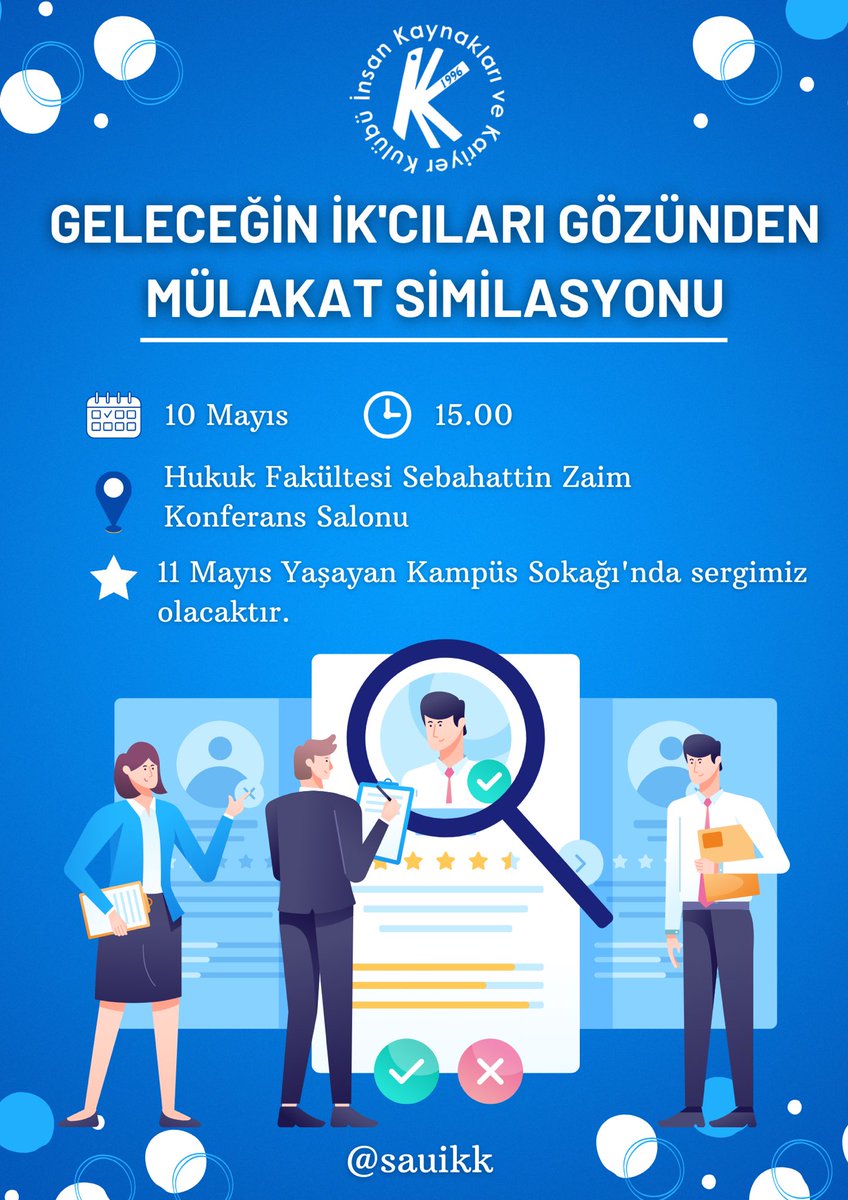 sauikk's tweet photo. 💫Geleceğin İnsan Kaynaklarının Gözünden Mülakat Similasyonu! 

#sauikk #mülakat #hr https://t.co/HpwAPoDZIa