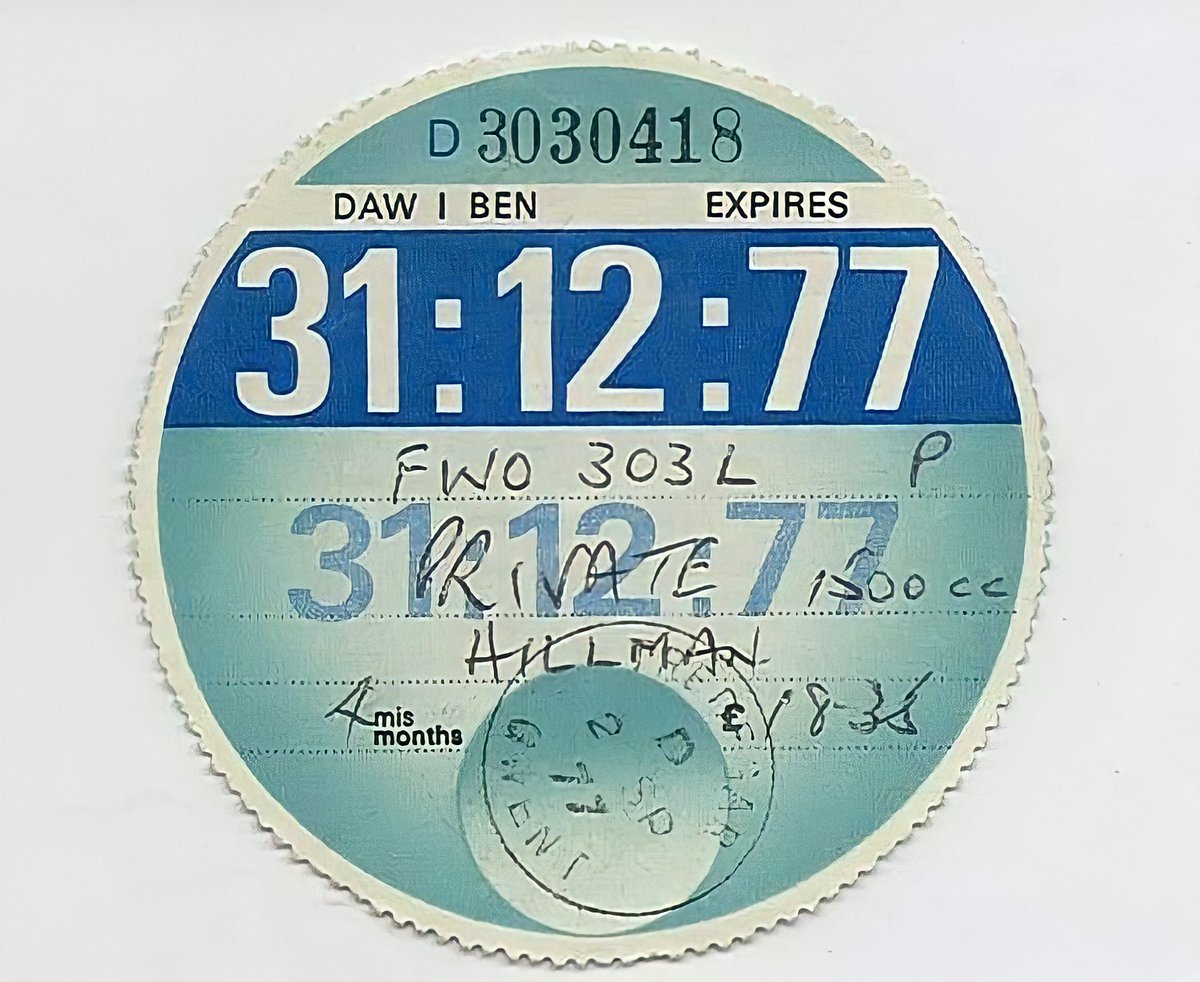 amazing70s's tweet photo. RT seventiesuk: A tax disc from 1977. https://t.co/23rdRY99ms follow seventiesuk #70s #Seventies