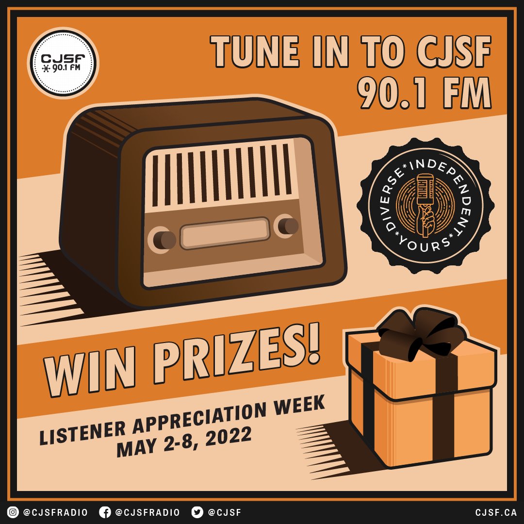 CJSF's tweet image. So, who&apos;s this Anita Morr-Su in our list of #ListenerAppreciationWeek giveaway entries? Maybe they&apos;re YOU - but there&apos;s only one way to find out for sure...

🎁🤔 Enter our draw before May 8: listen live at 90.1 FM or cjsf.ca for details on submitting an entry!