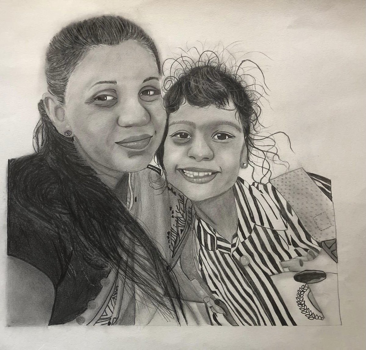A3 size 🖼 happy customer ❤️ 

🟢Do you want to make happy your loved ones ? 
 ✔️Just give a lovely pencil portrait. That’s definitely enough to surprise your loved ones 

Place your order today itself : send a WhatsApp message to +94719434472 ( Thisali)