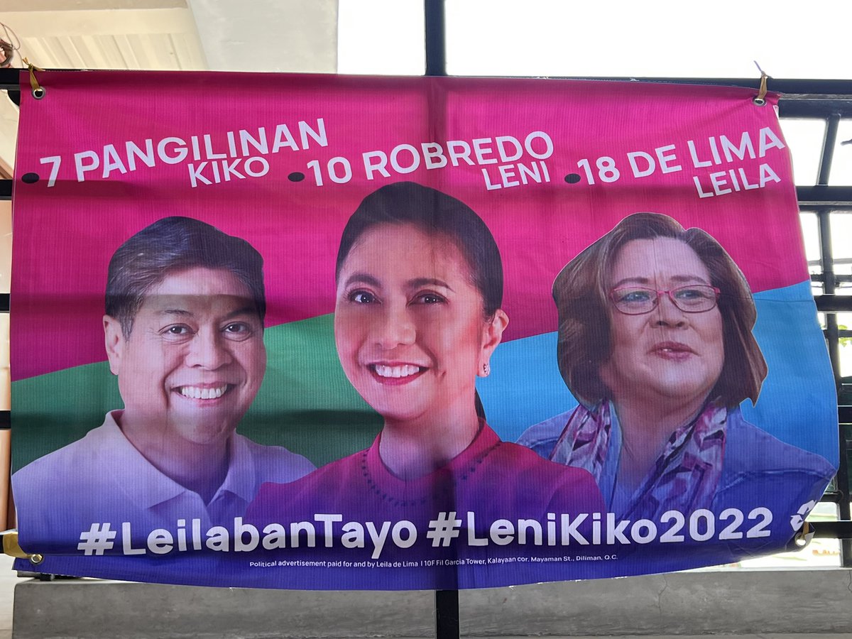 bbmnotmypres's tweet photo. It is better to be late than never 😂
@SenLeiladeLima kinakampanya po namin kayo dito sa apartment po. 

Thank you kay @ClonazepamQueen for the tarpaulins

#Hustisya
#18DeLima https://t.co/CaEjiVj9By