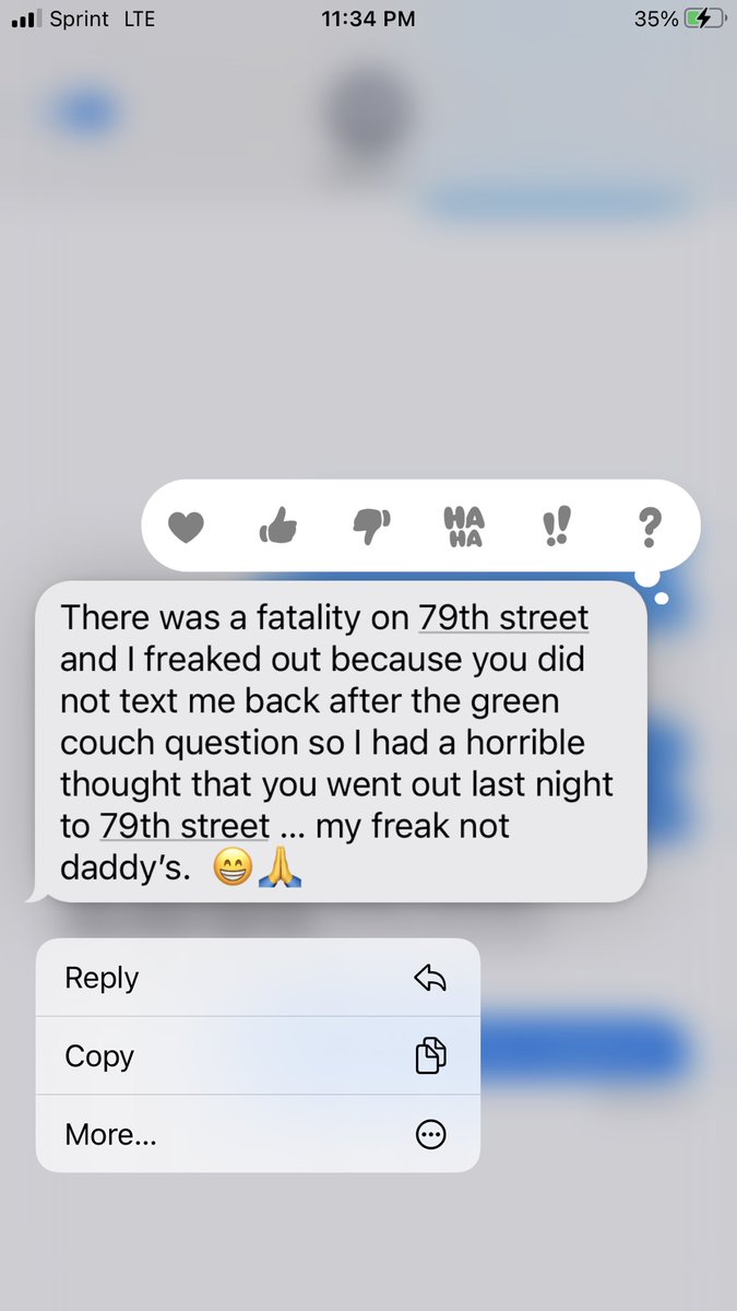 raqraqraqraq's tweet photo. My mom freaked out that I died in a car accident on 79th street last night because I ghosted her after she asked if I liked the couch she bought. I do not like the couch she bought. https://t.co/o0CV3NNARI