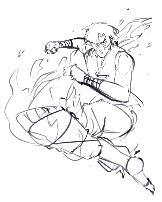 I hate feet but I wanted to sketch Kouma's divekick and thought this would be a cool perspective. #MeltyBlood 