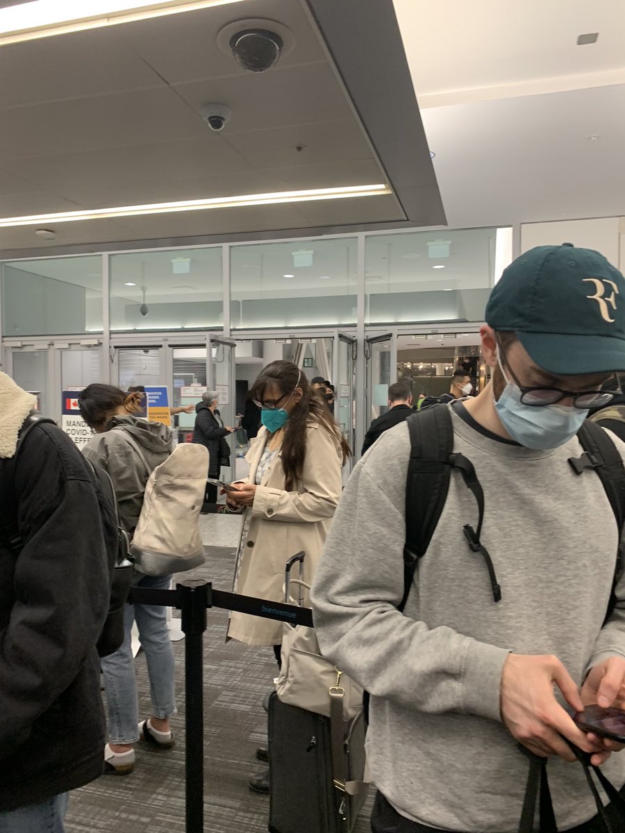 michaelsbloom's tweet photo. @TorontoPearson @GovCanHealth How is this related to covid ? You have a border agent queuing problem and it is potentially a superspreader event. https://t.co/56qhS5bzOR