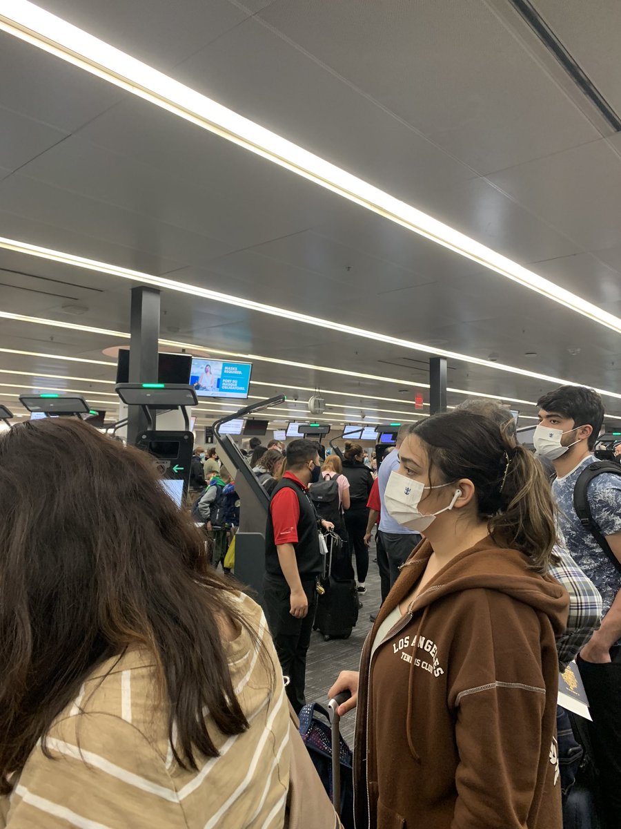 michaelsbloom's tweet photo. @TorontoPearson @GovCanHealth How is this related to covid ? You have a border agent queuing problem and it is potentially a superspreader event. https://t.co/56qhS5bzOR