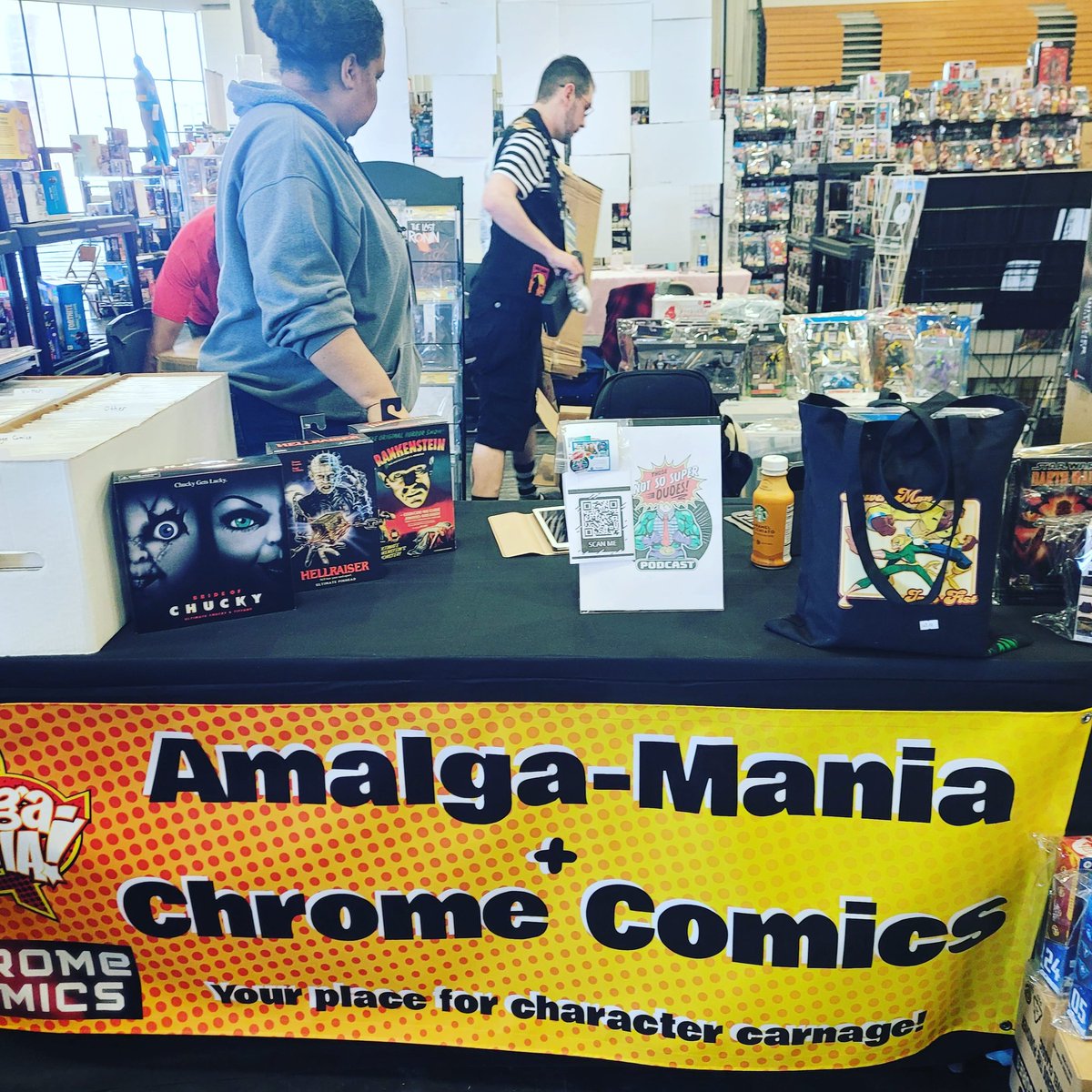 notsuperdudes's tweet photo. Here's what Those-Not-So-Super-Dudes have been up to. We had a blast with Amalga-mania, Chrome Comic's, and Acid kitty cosmetics at the con. https://t.co/loQeuQOjV4