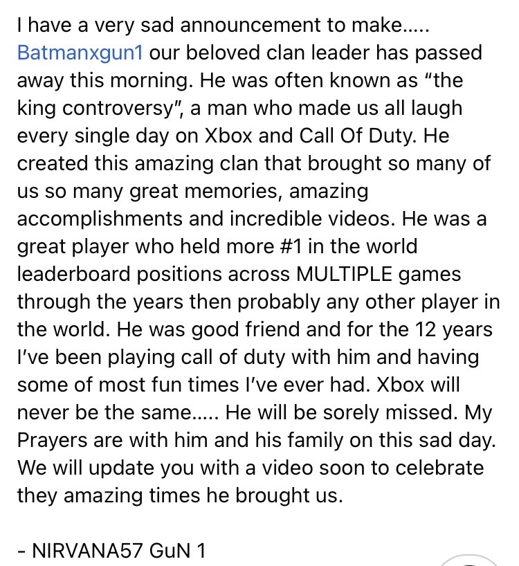 EastGun1Clan's tweet photo. Rest In Peace @BATMANxGUN1 🦇 https://t.co/EyBQgUxl3z