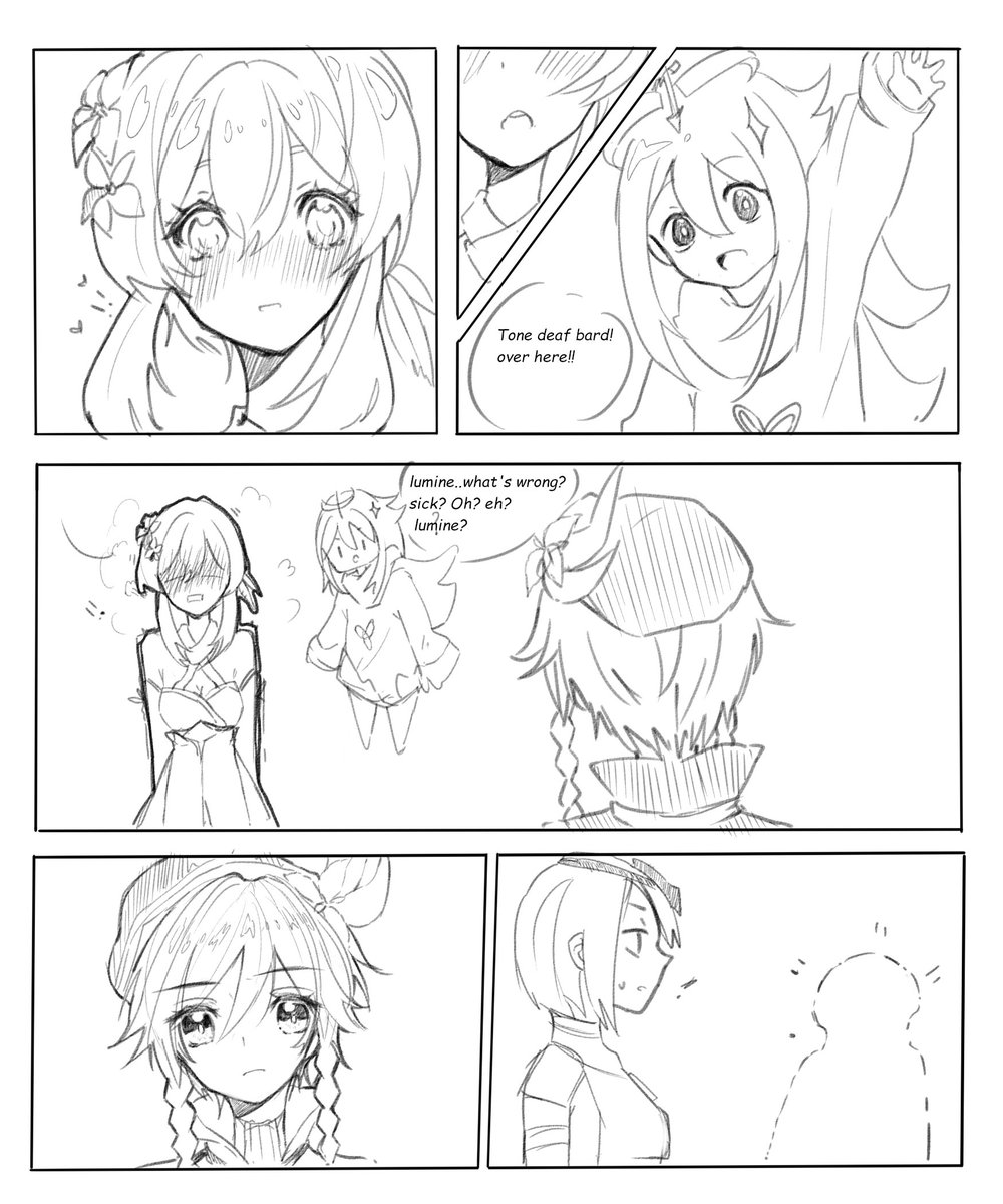 lemonmikuu's tweet photo. FINALLY FINISHED!!! 
not the best, actually my first planned short comic. it sucks, ik- but i tried hehe, check comments for the rest!
#venlumi #GenshinImpact #venti #lumine #Genshintwt https://t.co/gF59zU05Q5