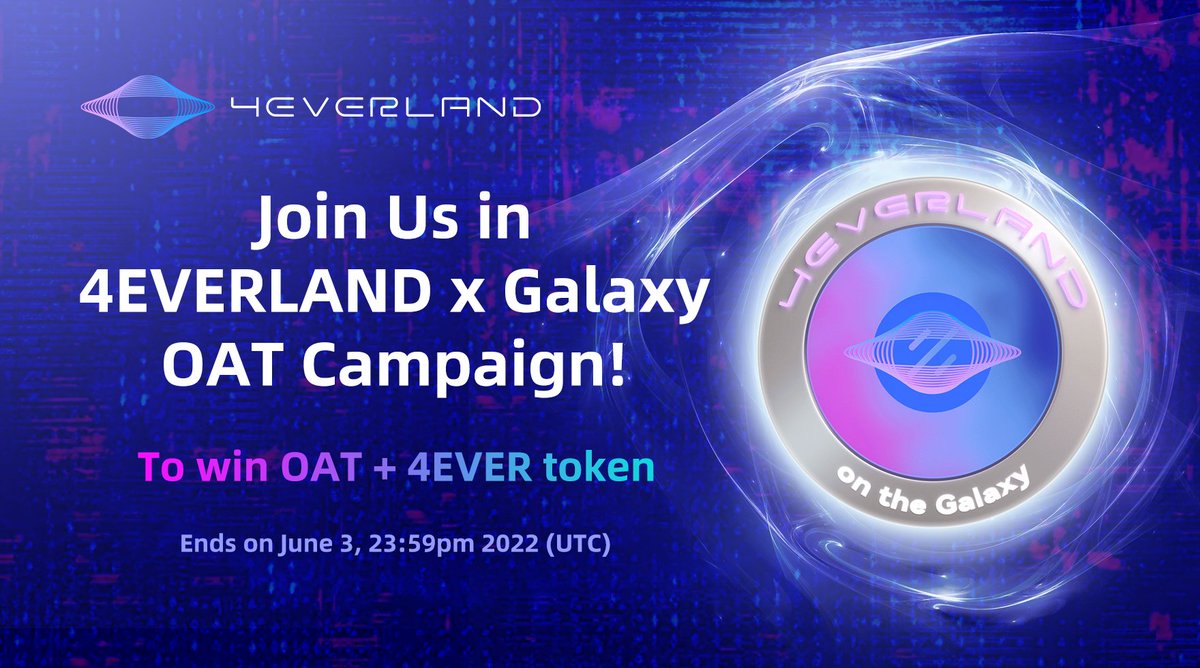 4EVERLAND (@4everland_org) on Twitter photo 🎁Join Us in 4EVERLAND x <a href="/ProjectGalaxyHQ/">Now Galxe (Previously Project Galaxy)</a> OAT Campaign!
To be eligible:
1⃣Follow <a href="/4everland_org/">4EVERLAND</a>
2⃣Join Discord: discord.com/invite/Cun2Vps…
3⃣Join Telegram: t.me/org_4everland
4⃣RT Like Tag 3 friends
5⃣Fill in form: forms.gle/N1UZHrY3UN2sKV…
galaxy.eco/4EVERLAND/camp…
#NFTGiveaway 🎁Join Us in 4EVERLAND x <a href="/ProjectGalaxyHQ/">Now Galxe (Previously Project Galaxy)</a> OAT Campaign!
To be eligible:
1⃣Follow <a href="/4everland_org/">4EVERLAND</a>
2⃣Join Discord: discord.com/invite/Cun2Vps…
3⃣Join Telegram: t.me/org_4everland
4⃣RT Like Tag 3 friends
5⃣Fill in form: forms.gle/N1UZHrY3UN2sKV…
galaxy.eco/4EVERLAND/camp…
#NFTGiveaway