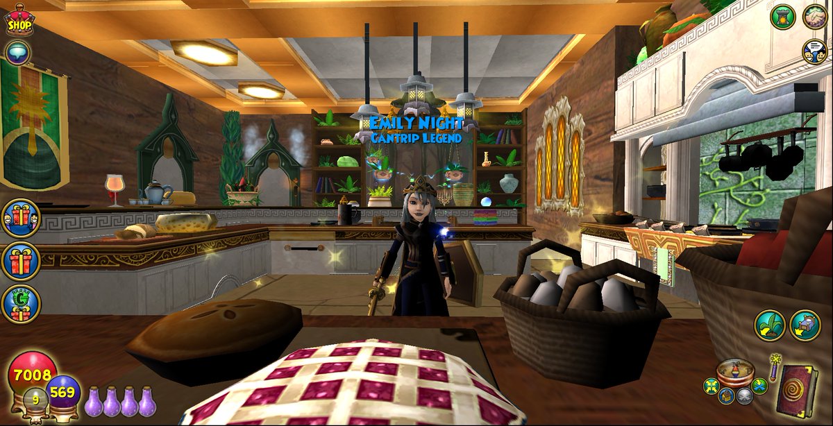 w101emily's tweet image. Entering my Nomad's Camp in #Wizard101CastleTours , utilizing my magical transition from summer to fall in the "Seasonal Looking" category! This mountaintop cottage is ready for the autumnal harvest! 🍃🍂🍎

(last 2 photos showcase season change before and after!)