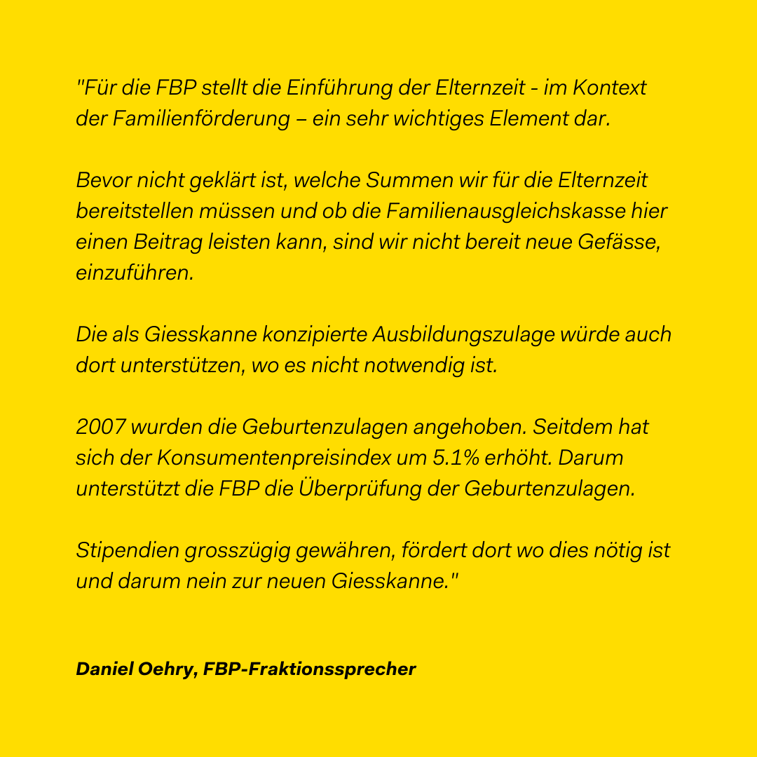 FBP Fraktionssprecher Daniel Oehry zum Traktandum 9, Postulat «Finanzielle Entlastung von Familien», seiner Ansicht nach der falsche Ansatz.

#FBP #Bürgerpartei #Liechtenstein #Stipendienförderung #neinzurGiesskanne
