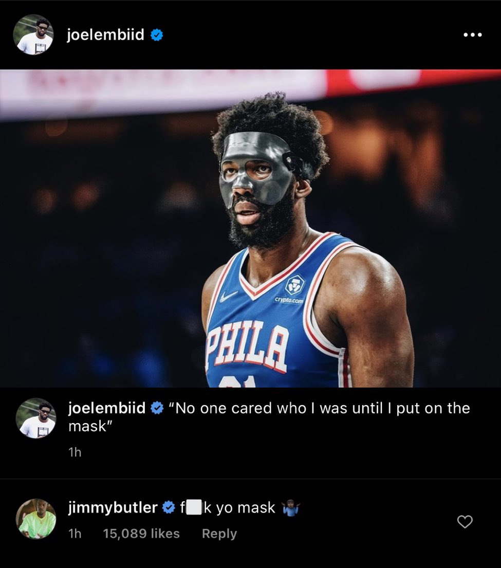ESPN on X: Joel Embiid and Jimmy Butler on Instagram 🍿   / X