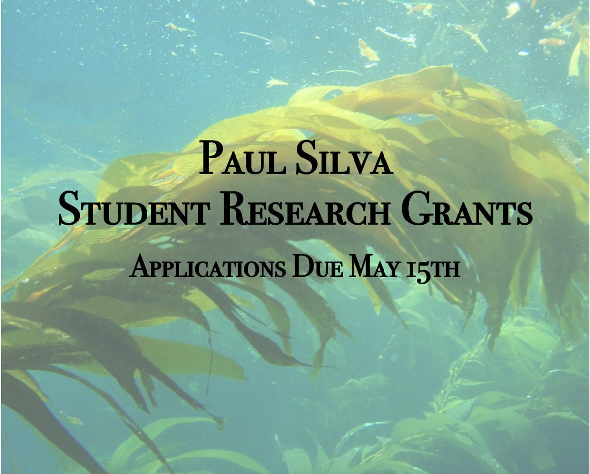 Don't forget - Paul Silva Student Research Grants are Due May 15! See our website for application info!  #botany #studentresearch #grant