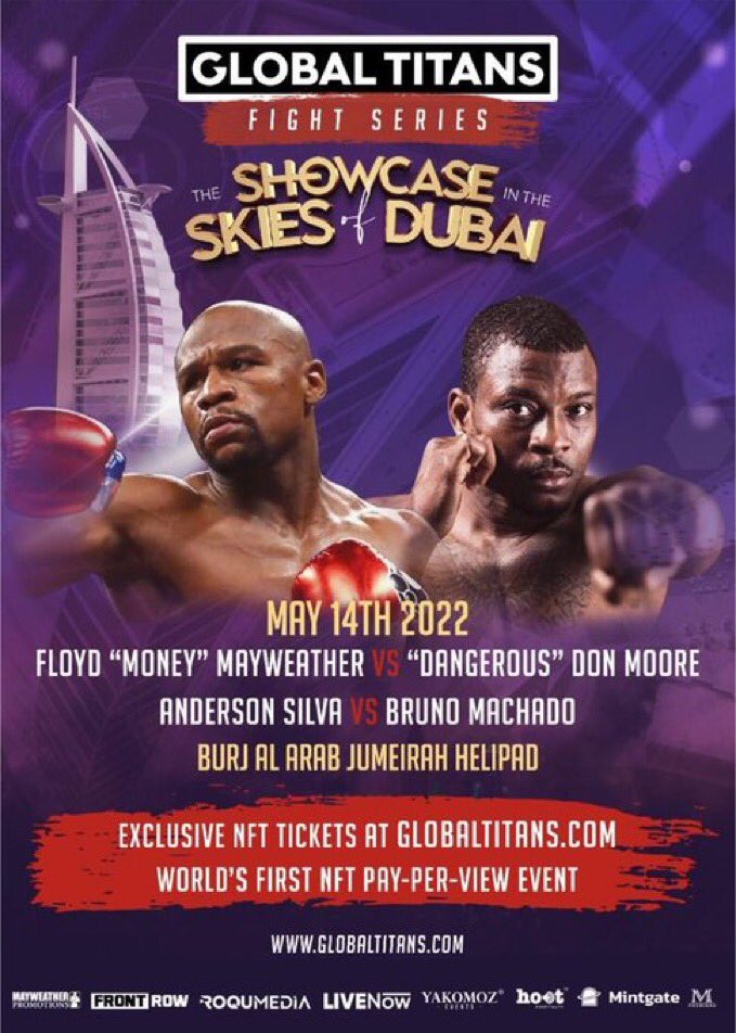 jaaurr's tweet photo. Giving away 1 global titan Access pass to upcoming Mayweather &amp; Anderson Silva fight. Access pass gives tickets to both fights! 

To enter: 
1️⃣ Like &amp; RT
2️⃣ Follow @GlobalTitansFS 
3️⃣ Join: https://t.co/ZRKcoRHIh9

#NFTGiveaways #NFTCommunity #NFT #nftshill #NFTdrop #nftart #ad https://t.co/vAc4IiJ896