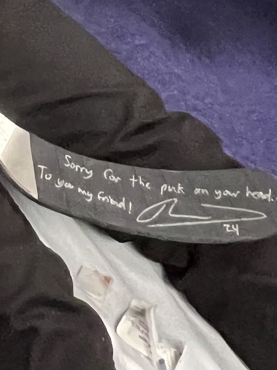 LAKings's tweet photo. “Sorry for the puck on your head.” 
- Phillip Danault https://t.co/SvgOtNeL9p