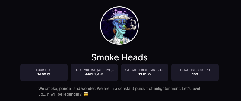 TapinwitJac's tweet photo. 100 Listings! Wow! Amazing feat for any community! 

Over 90% + staked on top of this !

@smokeheadsnft One of a kind community!

#WPUFF #WonderPuff $WPUFF https://t.co/7Mjr9witI1