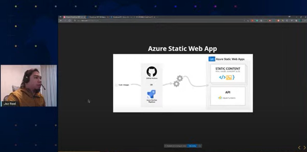 azugmnl's tweet photo. Catch @jezmaghuyop now and learn all about #Azure Static Web Apps at #globalazure2022 

https://t.co/cXI23XA6Vd https://t.co/JIW1bz1Muw