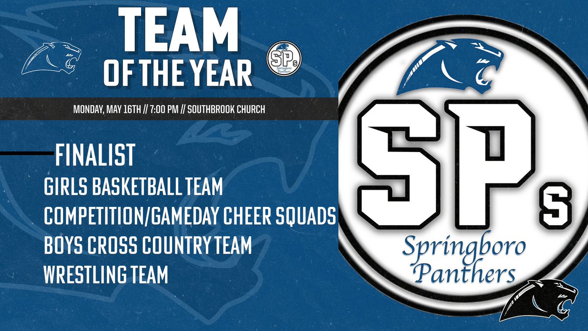 Boro_Panthers's tweet image. The Team of the Year Nominees!

2022 SPs Award Show will be on May 16th at 7:00 PM at Southbrook Church!
#2022SPs
@SpSpringboro