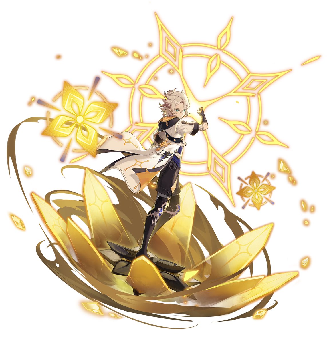 アルベド(原神) 「わーーー!!!超高画質!!!!ありがとうございます!!!! 」|緑花のイラスト