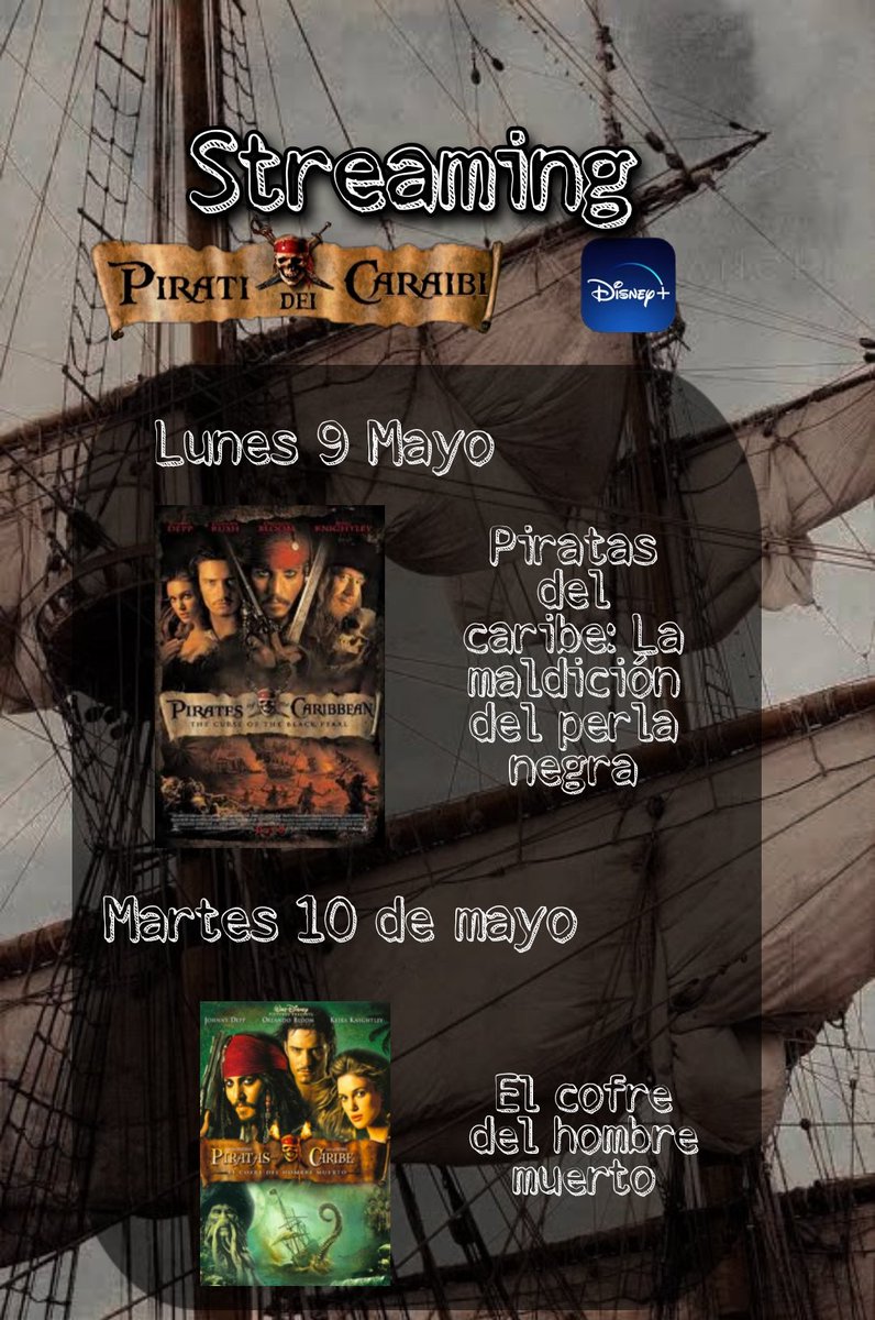 twiggywitch's tweet photo. Para apoyar a Johnny Depp a algunos se les ocurrió cancelar su cuenta Disney+ pero muchos se opusieron.

Así que se me ocurre algo mejor! Hacer 'streaming' de todas las películas de Piratas del Caribe en orden, iniciando el 9 de mayo! 

#JusticeForJohnnyDepp https://t.co/06yi8bYDHy