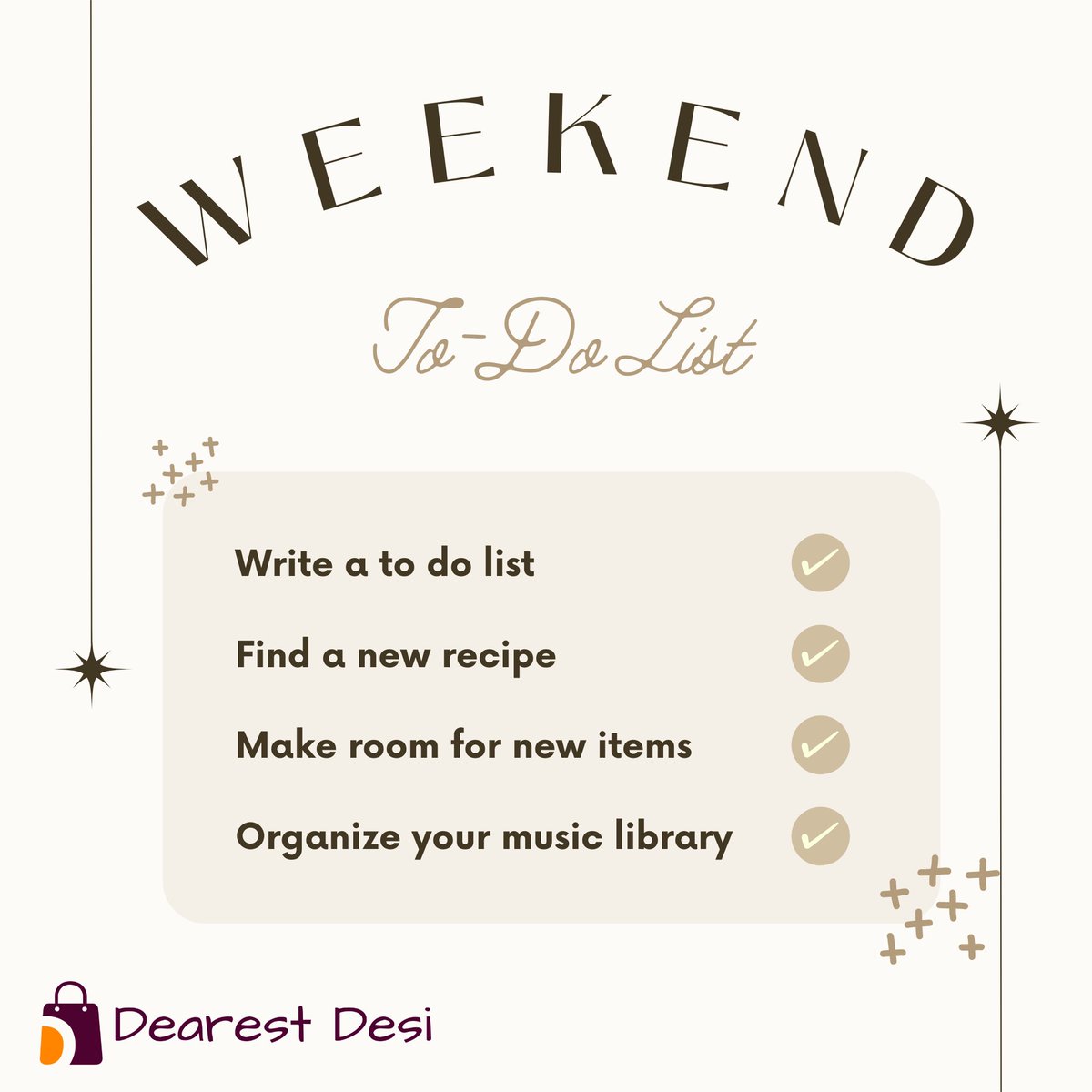 desi_dearest's tweet image. My dearest weekend, can you stay with us a little while longer?😊

Here is a to-do list for this weekend. Check these out!
.
.
.
.
#weekend #activity #relax #calm #walk #yoga #love #rest #dearestdesi #list #sunday #saturday #positivity #vibes