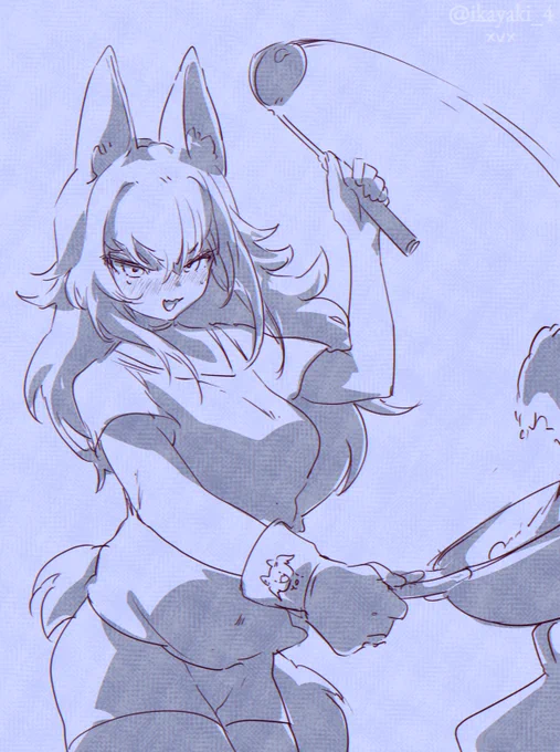 ちょっとだけ待ってて!すぐ出来るから!🍳
#みおーん絵 