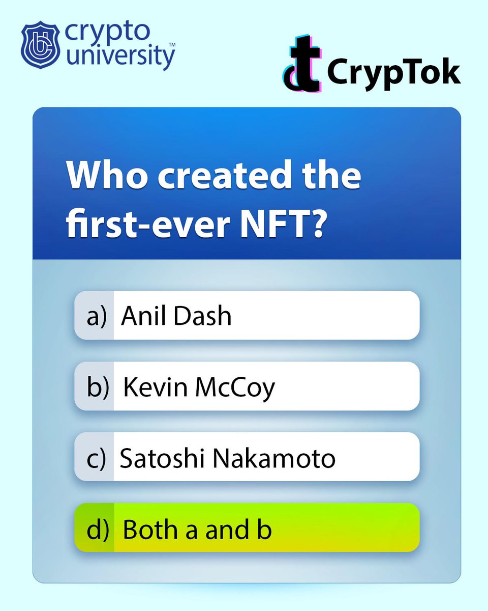 real3uni's tweet photo. This is the answer for yesterday's question.

@anildash @mccoyspace @Bitcoin @realcryptowire @RealCryptoTV 
 
#cryptocurrency #Blockchains #cryptotrading #blockchaintechnology #CryptoNews #KuCoin https://t.co/ACRbT9EWEv