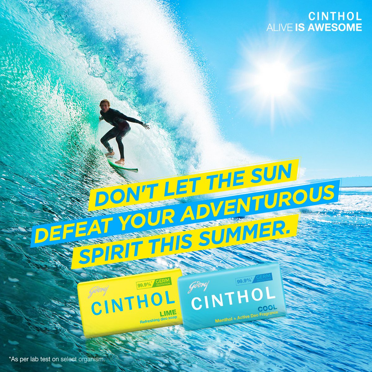 Turn down the heat and keep your adventurous spirit alive with Cinthol Lime &amp; Cinthol Cool. 

#Cinthol #WorldAthleticsDay #CintholLime #CintholCool #Adventure #SummerAdventure #AliveIsAwesome #CintholAliveAdventures
