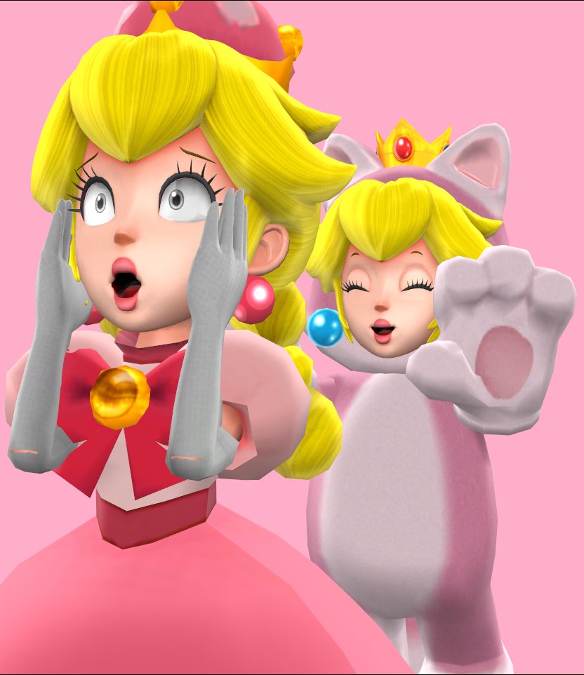 PrincessPeach & #Peachette & #PrincessDaisy 🐱 #MMD #マリオ