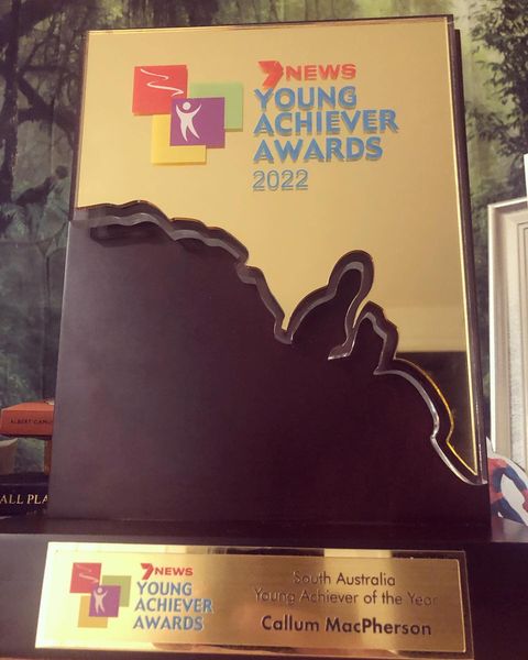 Cal_MacPherson's tweet photo. So humbled to receive the honour of winning both the USC Create Change Award and the SA Young Achiever of the Year Award at the @SAYoungAchiever  awards.

Thank you so much to all the brave men who’ve trusted me to help them share their truth. #mentalhealth #SouthAustralia https://t.co/zeKwvEuKbM