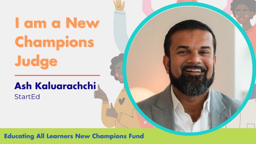 Erin Mote (@erinmote) on Twitter photo Iâm excited and happy to share the next New Champions Fund judge - Ash Kaluarachchi from <a href="/startedaccel/">StartEd EdTech Programs</a>! Learn more about the judges and how you can earn a $35k grant at bit.ly/eala-champions <a href="/educateall_org/">EducatingAllLearners.org</a> Iâm excited and happy to share the next New Champions Fund judge - Ash Kaluarachchi from <a href="/startedaccel/">StartEd EdTech Programs</a>! Learn more about the judges and how you can earn a $35k grant at bit.ly/eala-champions <a href="/educateall_org/">EducatingAllLearners.org</a>