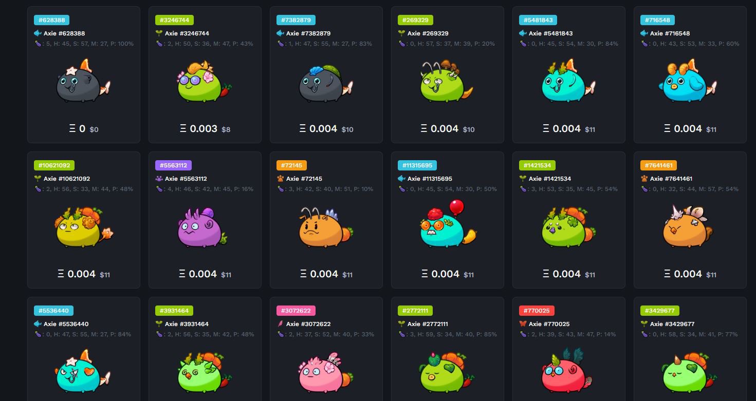 RT thebuffessor: The @AxieInfinity market place is looking clean 🔥   - Easy to understand/look at  - Axies looking cute as hell   Making the game better one step at a time 💯 [twitter.com] [pbs.twimg.com]