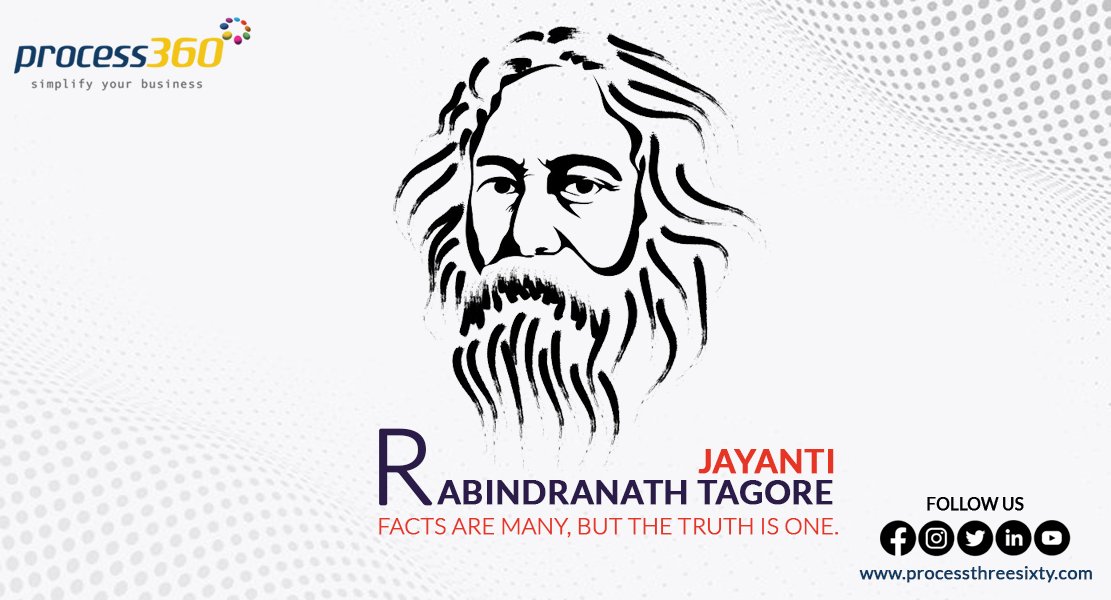 _process360's tweet image. Let Us Remember the Great Works of Guru Rabindranath Tagore on His Birthday. Happy Tagore Jayanti!

#process360 #RabindranathTagore #Jayanti