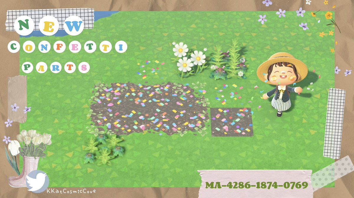 KKatCosmicCove's tweet photo. 🌿New designs release for my new theme🌿🤗I created a new grass path w/stone variation! I also have a new broken/rural road set with a cute confetti variation! @pimikyu gave me this super cute idea &amp; @AcnhIeu confetti is a huge inspiration💕Enjoy!#ACNHDesign #ACNH #どうぶつの森 https://t.co/HCOn8EuHEO