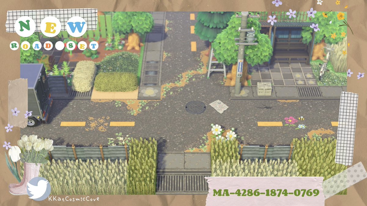 KKatCosmicCove's tweet photo. 🌿New designs release for my new theme🌿🤗I created a new grass path w/stone variation! I also have a new broken/rural road set with a cute confetti variation! @pimikyu gave me this super cute idea &amp; @AcnhIeu confetti is a huge inspiration💕Enjoy!#ACNHDesign #ACNH #どうぶつの森 https://t.co/HCOn8EuHEO