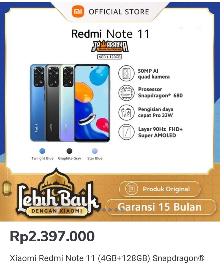 KomputerSola's tweet photo. #Xiaomi redmi note 11 graphite grey 4/128Gb

Klik 👇👇👇
https://t.co/BiX3ifuKdx

#fypシ゚viral #Snapdragon #Redmi #fypシ #fypツ https://t.co/znhwDqPUF5