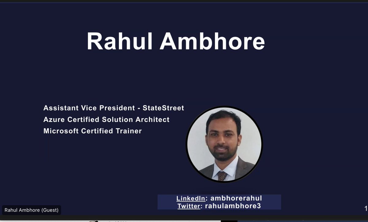 <a href="/RahulAmbhore3/">Rahul Ambhore</a> is live presenting Azure Cost Optimization. #GlobalAzure2022
#GlobalAzure #GABSG 
Join
bit.ly/gabsg-tr1
/cc
<a href="/Sakthis/">Sakthis</a> <a href="/altfo/">Senthamil #msisgreat</a> <a href="/asifwaquar/">Asif Waquar</a> <a href="/cakriwut/">🙋‍♂️</a>