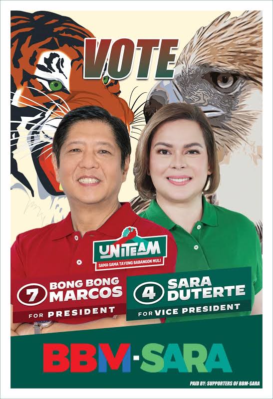 mroxasofficial's tweet photo. I made my choice. Thank you Kakampinks for helping me with my decision, for making it much easier for me to decide to cast my vote for BBM. 

On Monday, I'm casting my vote for BBM and Sara. 🐯🦅 https://t.co/NcSMTUpZ3D