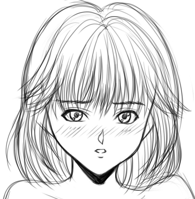 もえみの新しいのを描いてる 