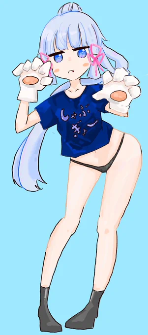 こんな格好させてごめんなさい…。筆が進んでしまいました。。。。可愛いすぎて吐血する#原神 #神里綾華 #絵描きさんと繫がりたい 