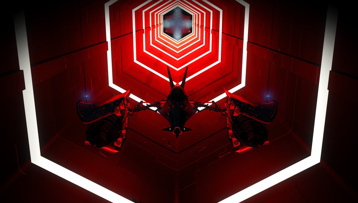 llVallkyriell's tweet photo. Atlas stations are a great place to get cool ship pics 🖤 I love the dark colors with a hint of white. Matches my ship perfectly! ✨ #NoMansSky @NoMansSky #solarship https://t.co/7yjuXyZB3W