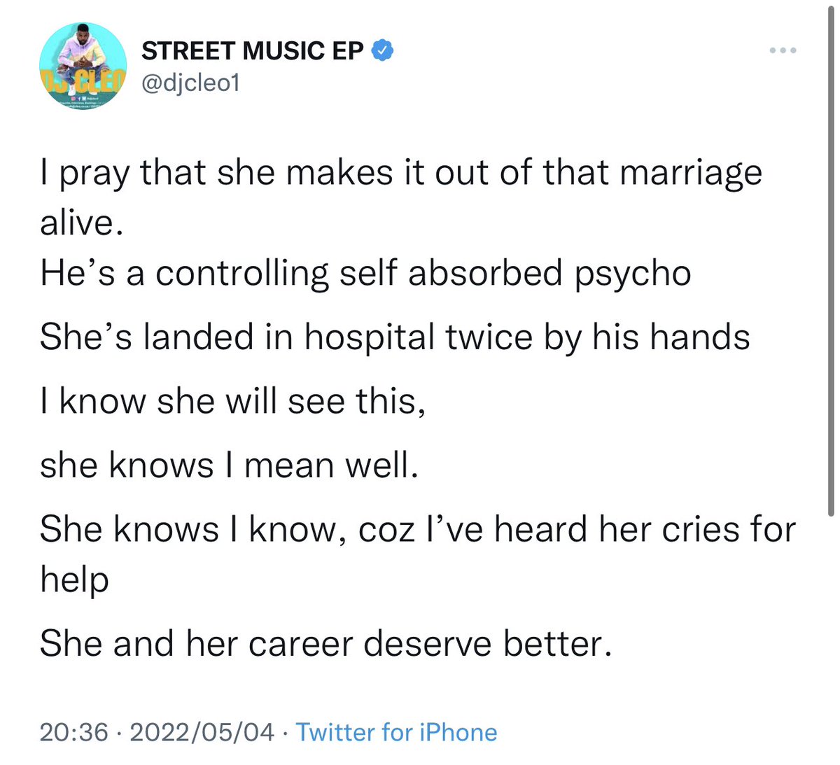 AdvoBarryRoux's tweet photo. Remember DJ Cleo collaborated and remixed a song with Bucy "Gcina iMpilo Yam". He confirms the man is a psycho & bully and he moered her twice. Makes sense why Mme Rebecca was also told “If you don't want to perform you must just F-OFF” https://t.co/3Rd8XltHFL