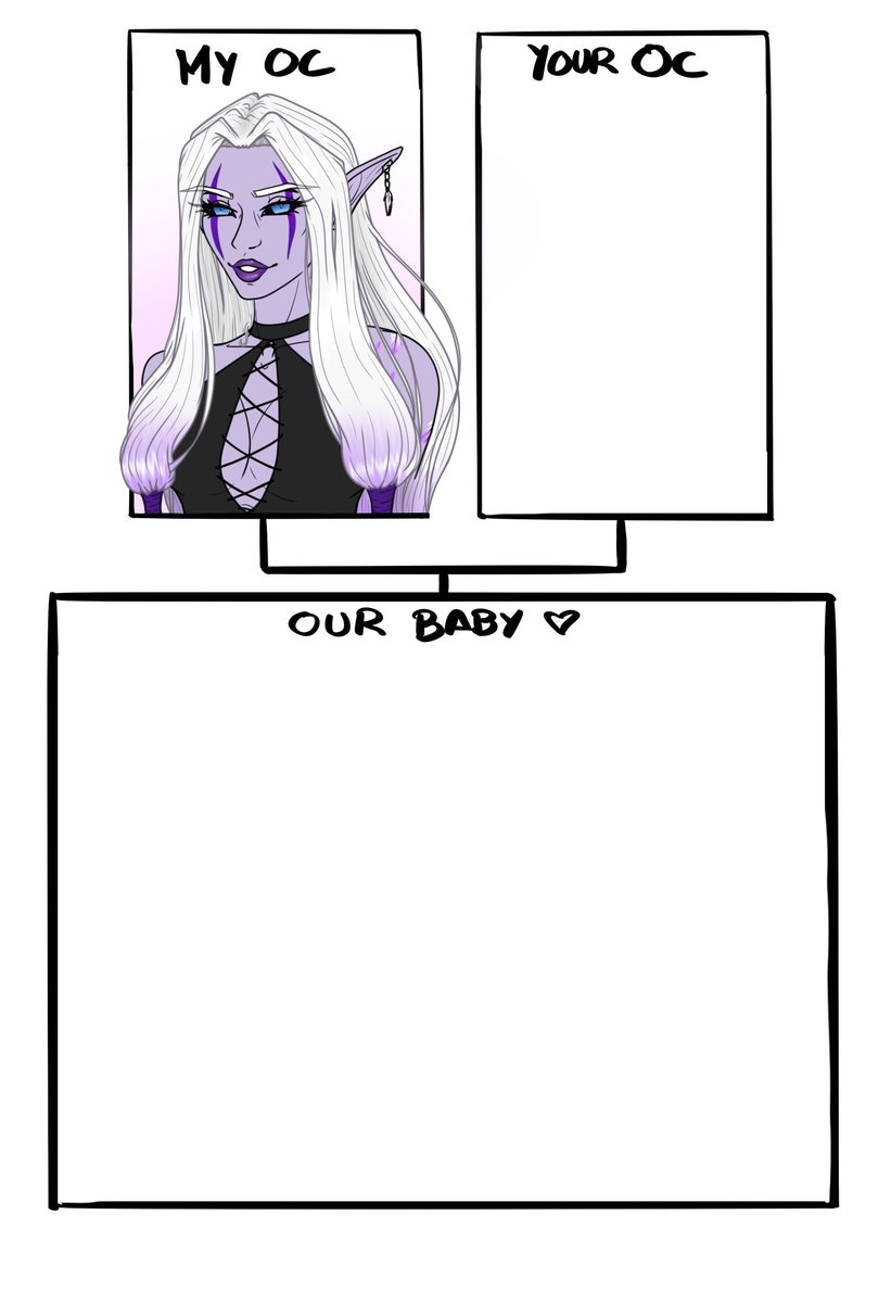 itzamara_kun's tweet photo. My OC Yagil with your OC (send your oc WoW or anything picture, you can do it!)
 i do draw like our child future 💜🥰

💜¡puedes hacerlo! 💜 https://t.co/hGJZUFE9QQ