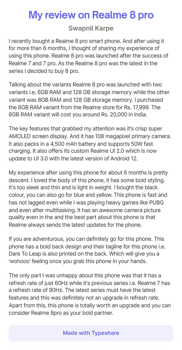 Swapnilkarpe_'s tweet photo. #realmeindia #realme8pro https://t.co/My08hUWGGh