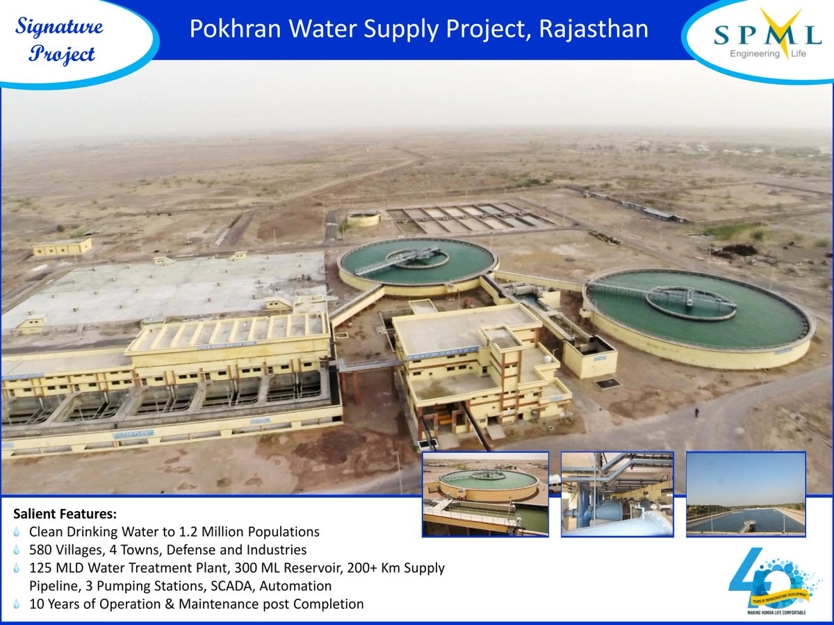 SPMLINFRA's tweet image. SPML Infra Limited Signature Projects - Pokhran Water Supply in Rajasthan. #projects #signatureprojects #waterprojects #drinkingwater #waterforlife #waterforall