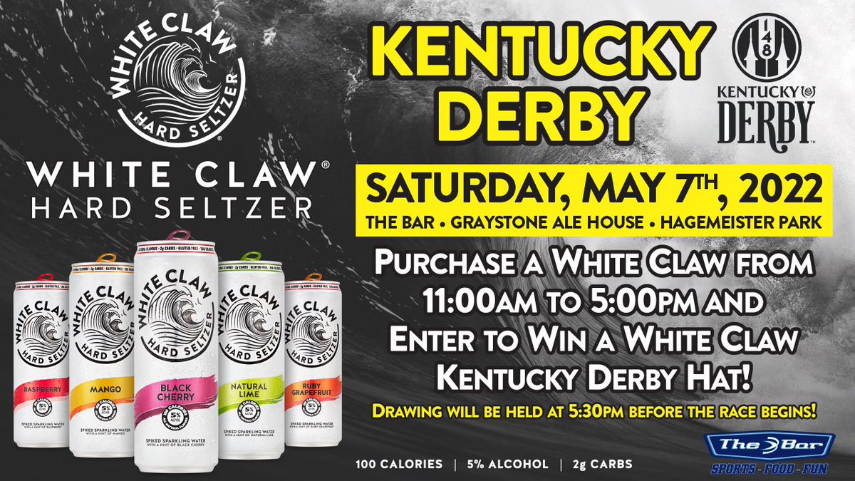 Join us for the Kentucky Derby!!
Chance to win some prizes from White Claw.
