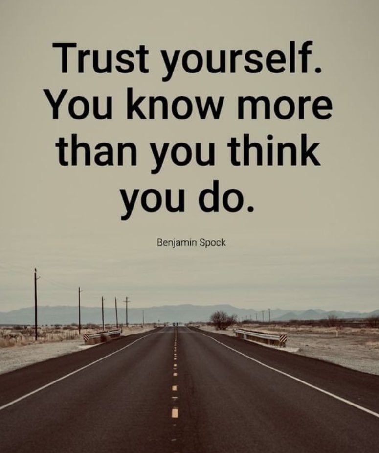 EffatAlSaraj's tweet photo. #Trust yourself. You #know more than you #think you do. #Bejamin #Spock https://t.co/hIqe2cbXsQ