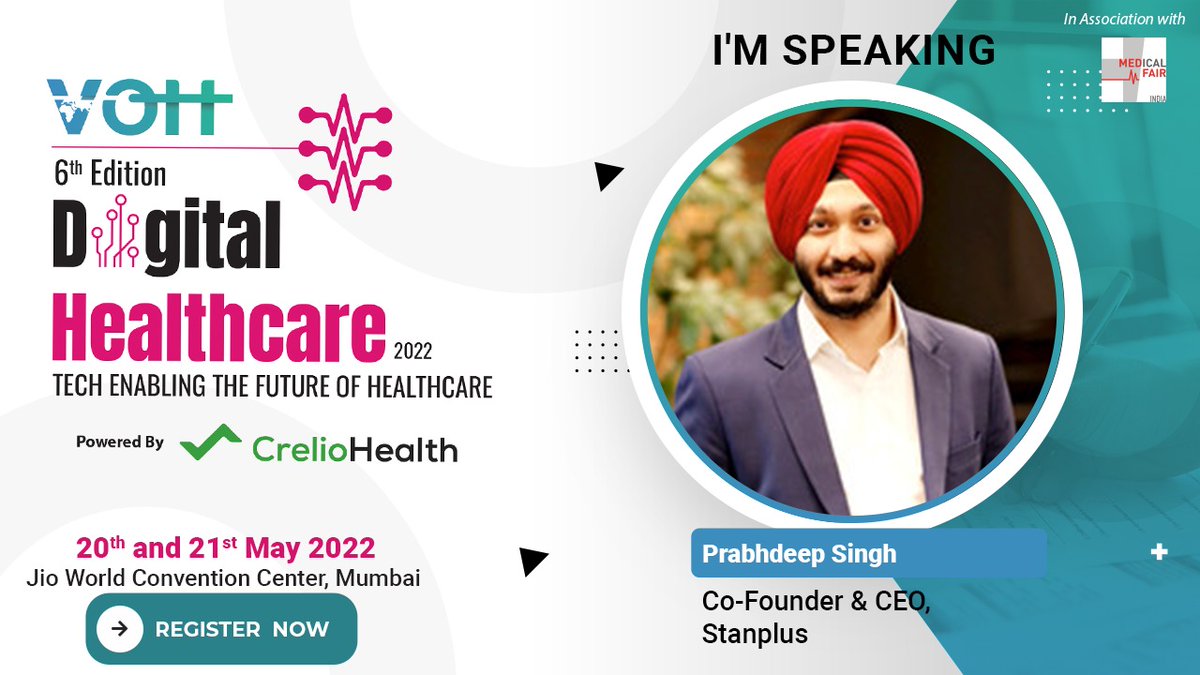 vohglobal's tweet image. Explore balance and depth to your views with #Prabhdeep Singh Co-Founder &amp;amp; CEO, StanPlus as he unravels urgent contexts in digital healthcare at the 𝟔𝐭𝐡 𝐈𝐍𝐓𝐄𝐑𝐍𝐀𝐓𝐈𝐎𝐍𝐀𝐋 𝐇𝐄𝐀𝐋𝐓𝐇𝐂𝐀𝐑𝐄 𝐂𝐎𝐍𝐅𝐄𝐑𝐄𝐍𝐂𝐄 (𝟐𝟎𝐭𝐡 &amp;amp; 𝟐𝟏𝐬𝐭 𝐌𝐚𝐲 𝟐𝟎𝟐𝟐)

@singhofstanplus