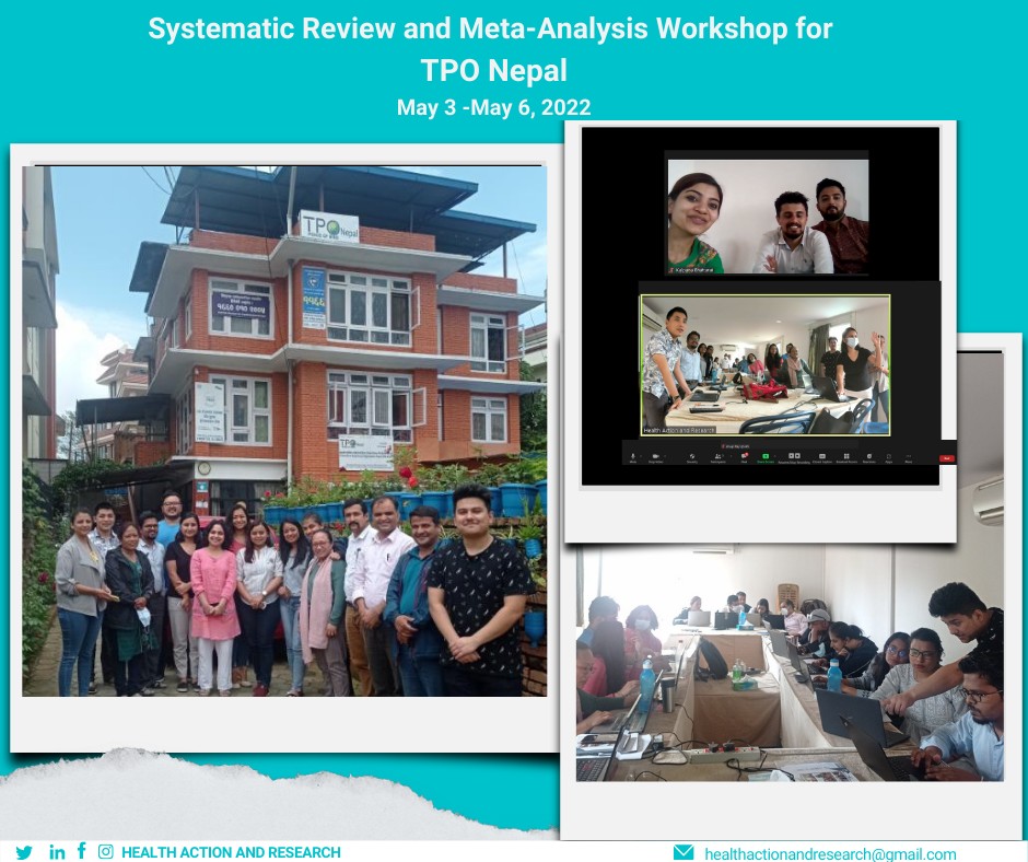 HealthActionan1's tweet photo. "In learning, you will teach and in teaching, you will learn!" It is always a two-way process and we ended up learning so much about mental health research as we conducted the training workshop on Systematic Review and Meta-analysis for TPO-Nepal. A wonderful collaboration! https://t.co/9xufKWUuxi